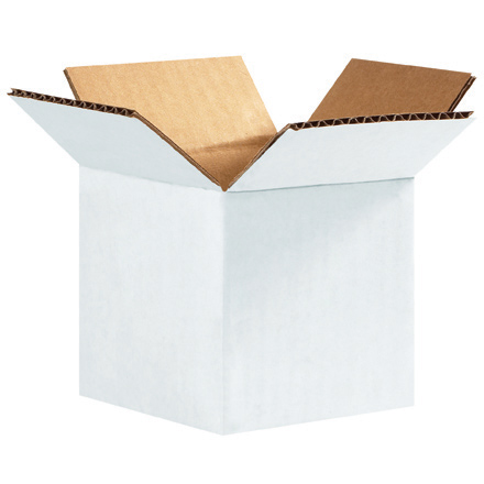 4 x 4 x 4" White Corrugated Boxes